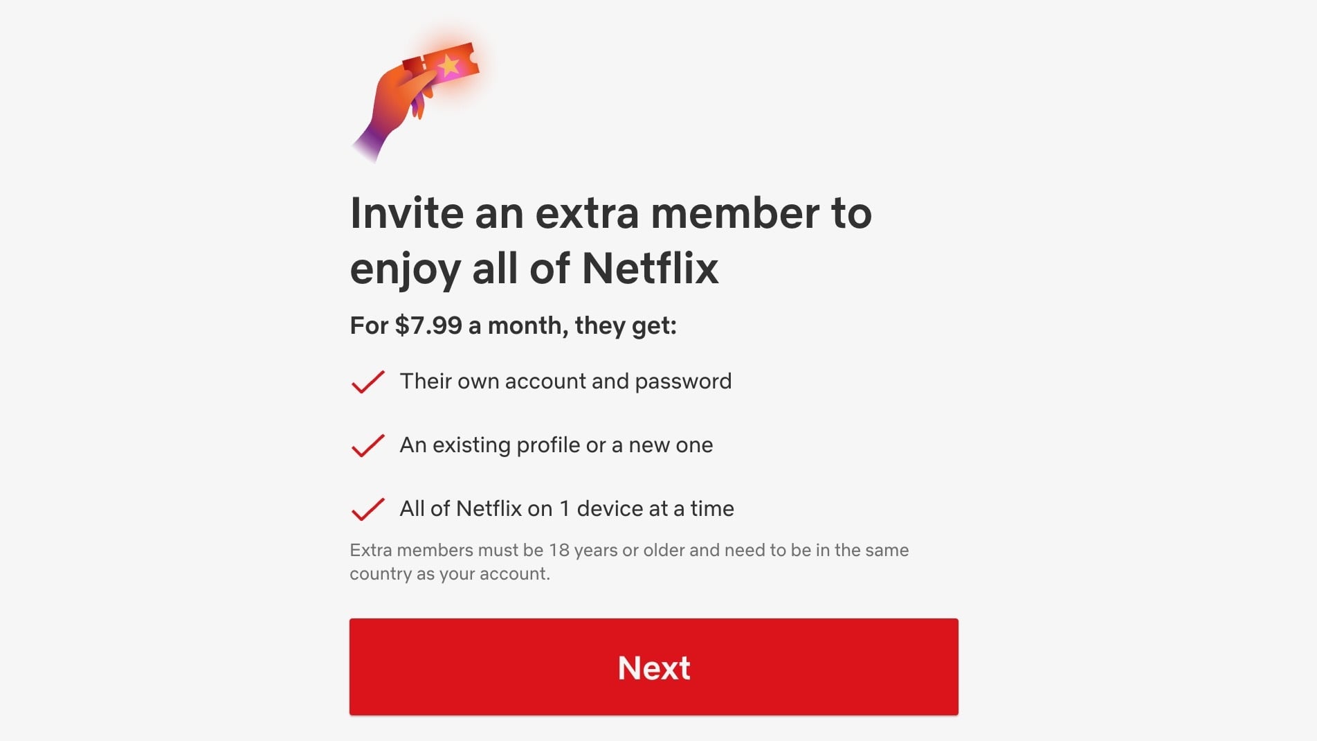 Netflix extra member plan
