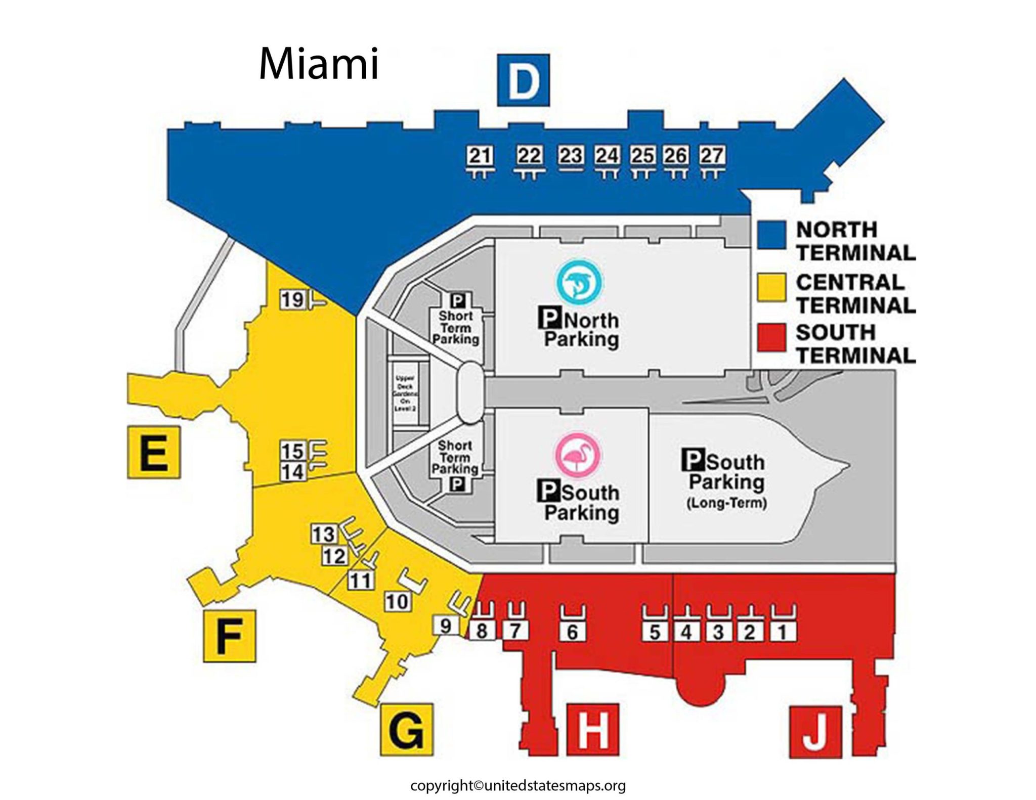 Miami airport map terminals