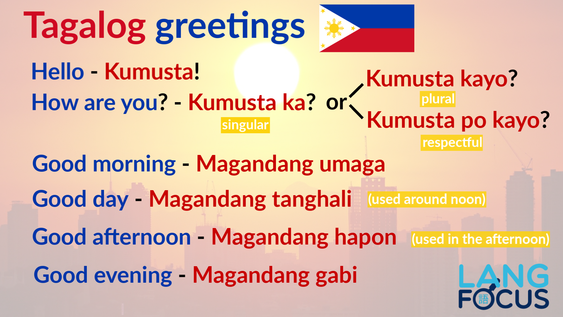 Tagalog how to say