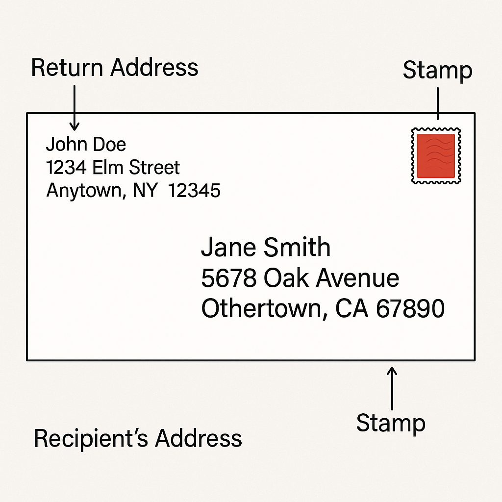 Address on mail envelope