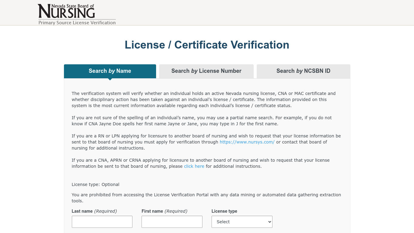 Cna online verification