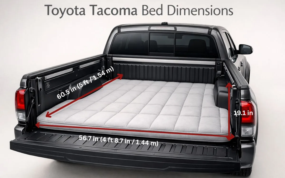 How long is a tacoma bed